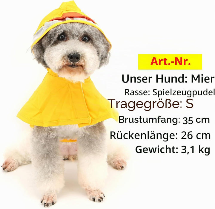 Zunea Wasserdichter Hunde-Regenmantel mit Kapuze für Kleine und Mittelgrosse Hunde Leicht Reflektier