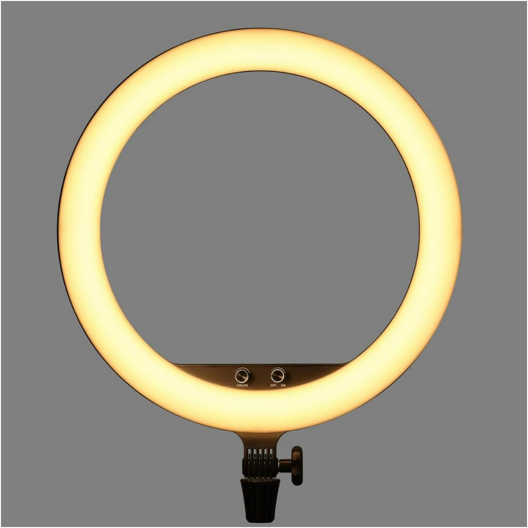 Godox LR150 LED Ringlicht Schwarz - 18 Zoll einstellbare Farbtemperatur Ringlampe mit Telefonhalteru