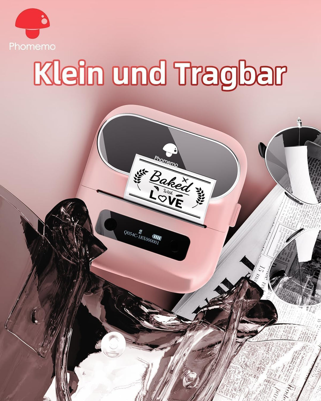 Phomemo M220 Etikettendrucker,Upgrade Barcode-Drucker,Bluetooth Tragbarer Thermo Beschriftungsgerät