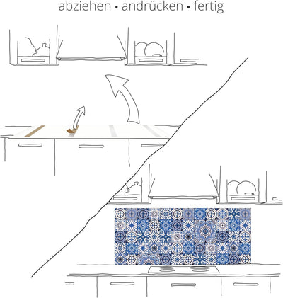 ARTland Spritzschutz Küche aus Alu für Herd Spüle 80x50 cm (BxH) Küchenrückwand mit Motiv Ostsee Str