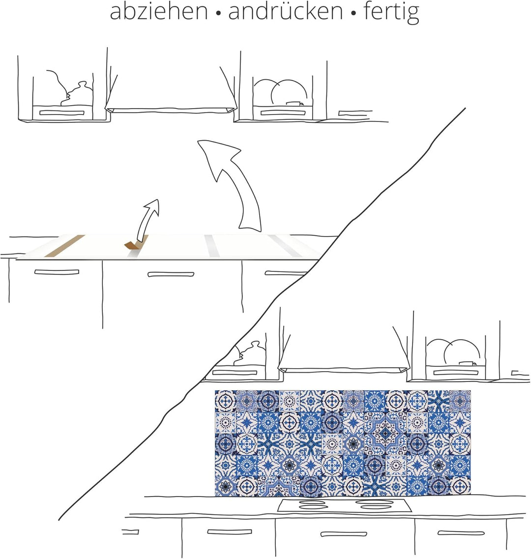 ARTland Spritzschutz Küchenrückwand aus Alu für Küche Herd Spüle 60x50 cm (BxH) mit Motiv Natur Zen