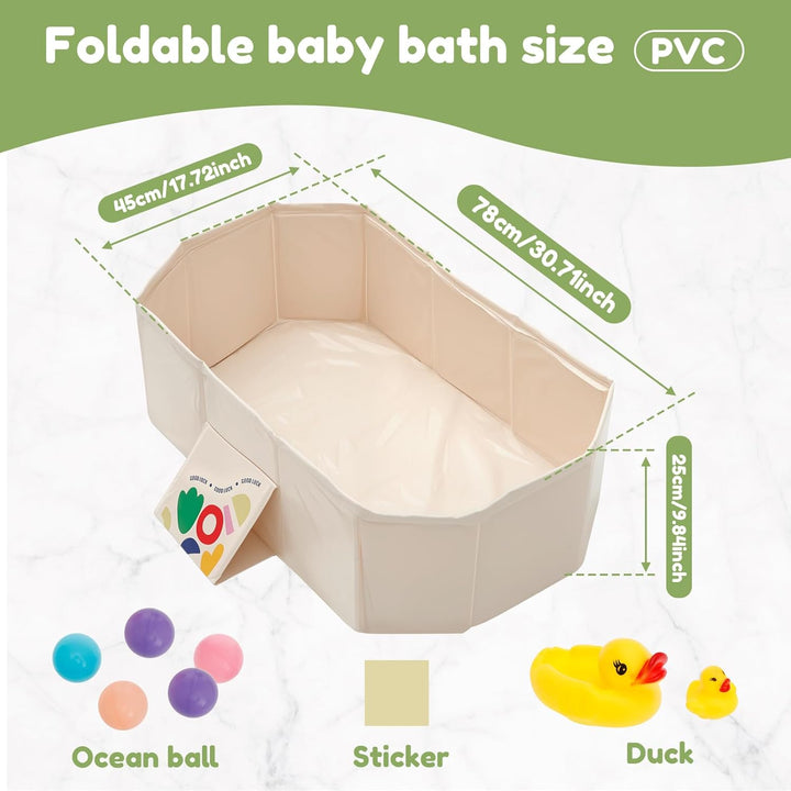 Faltbare Babybadewanne, Badewanne Kinder Grosse Kleinkindbadewanne Tragbares Duschbecken mit Newborn