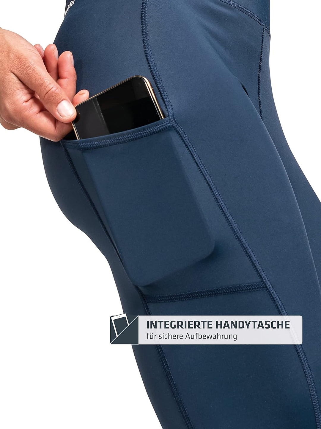 Schöffel Damen Tight Imada L, Wanderleggings mit integrierter Handytasche, Sportleggings mit elastis