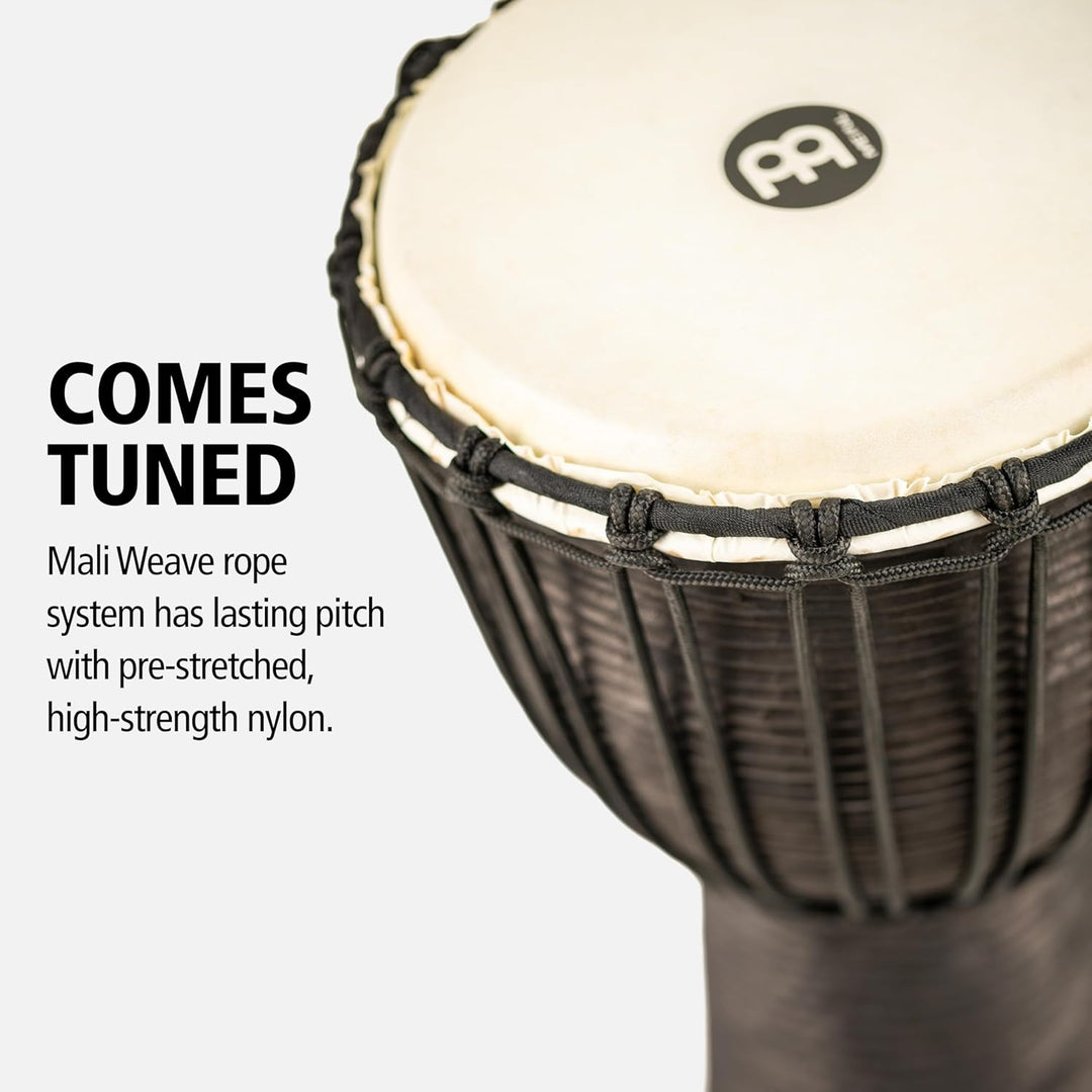 Meinl Percussion HDJ3-M Wood Djembe, Headliner/Black River Series, Rope Tuned, 25,4 cm (10 Zoll) Dur