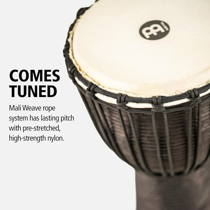 Meinl Percussion HDJ3-M Wood Djembe, Headliner/Black River Series, Rope Tuned, 25,4 cm (10 Zoll) Dur
