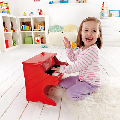 Hape Spielzeug-Klavier | Mit 18 Tasten, Musikinstrument für Kinder aus Holz, Rot