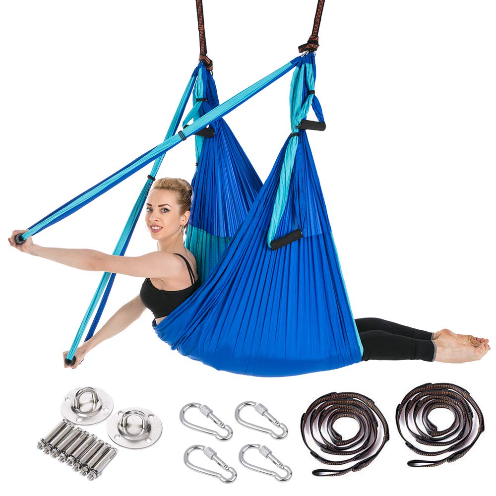 Yoga Hängematte Set Aerial,Aerial Yogatuch,Aerial Yoga Hammock Swing mit Tragetasche und Verlängerun