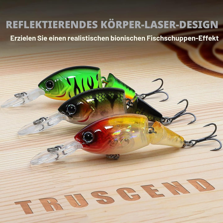 TRUSCEND Angelköder Crankbait, Alle Wasserschichten Serie, Hängend/Langsam/Sinkend Schwimmend/Sinken