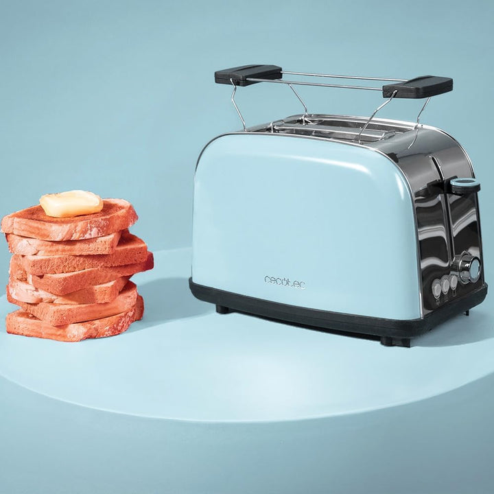 Cecotec Vertikaler Toaster Toastin' time 850 Blue, 850W, Doppelter Kurzschlitz und breiter Schlitz 3