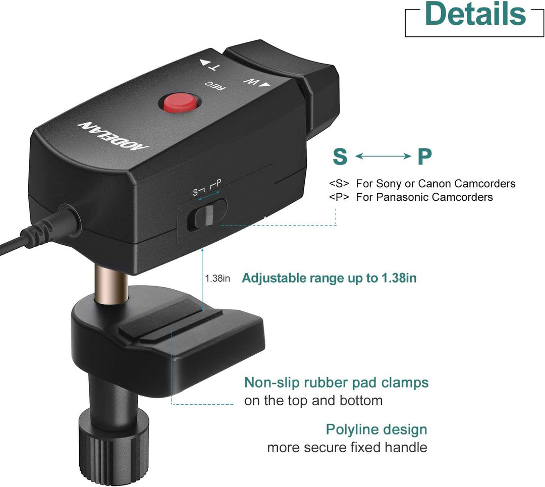 AODELAN Lanc Camcorder-Zoom-Controller, Videokamera, Zoom und Videoaufnahme, Fernbedienung mit 2,5 m