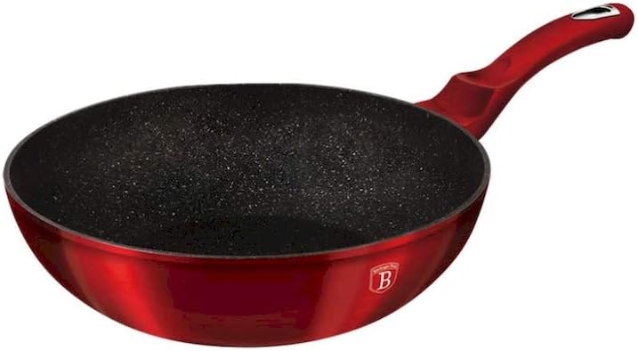 BERLINGER HAUS - Wok 30 cm, 3-lagige Granit-Marmor-Beschichtung, ergonomischer Soft-Touch-Griff mit