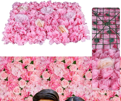 BJTDLLX 12 Stück Künstliche Blumenwand Kunstblumen Panel Rosenwand Seidenblumen DIY Deko Hintergrund
