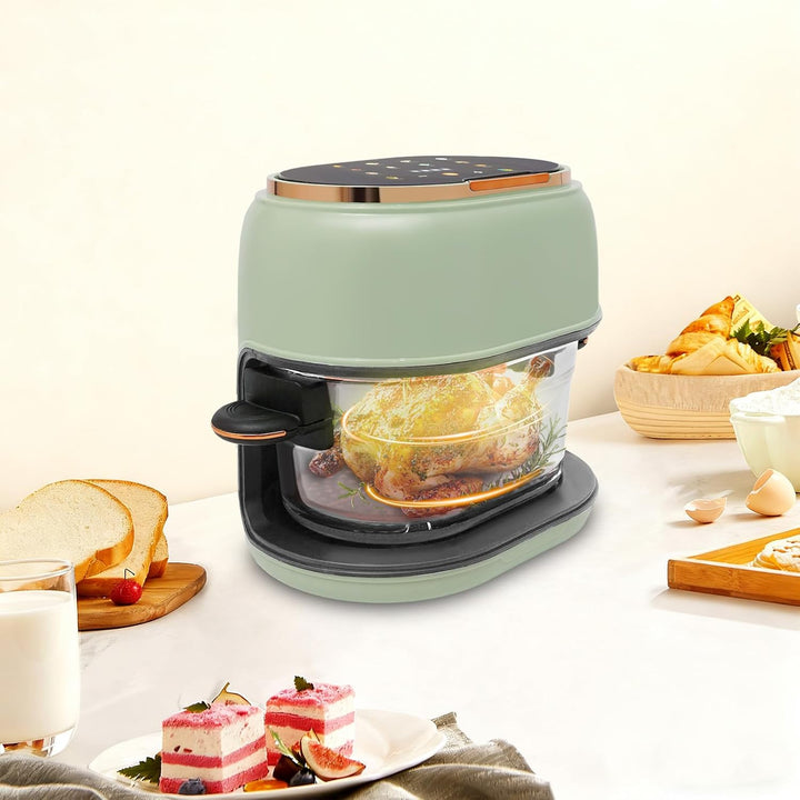 4L Heissluftfritteuse mit Sichtfenster, 1350W grosse Heissluftfritteuse Digital Touchscreen, Fritteu