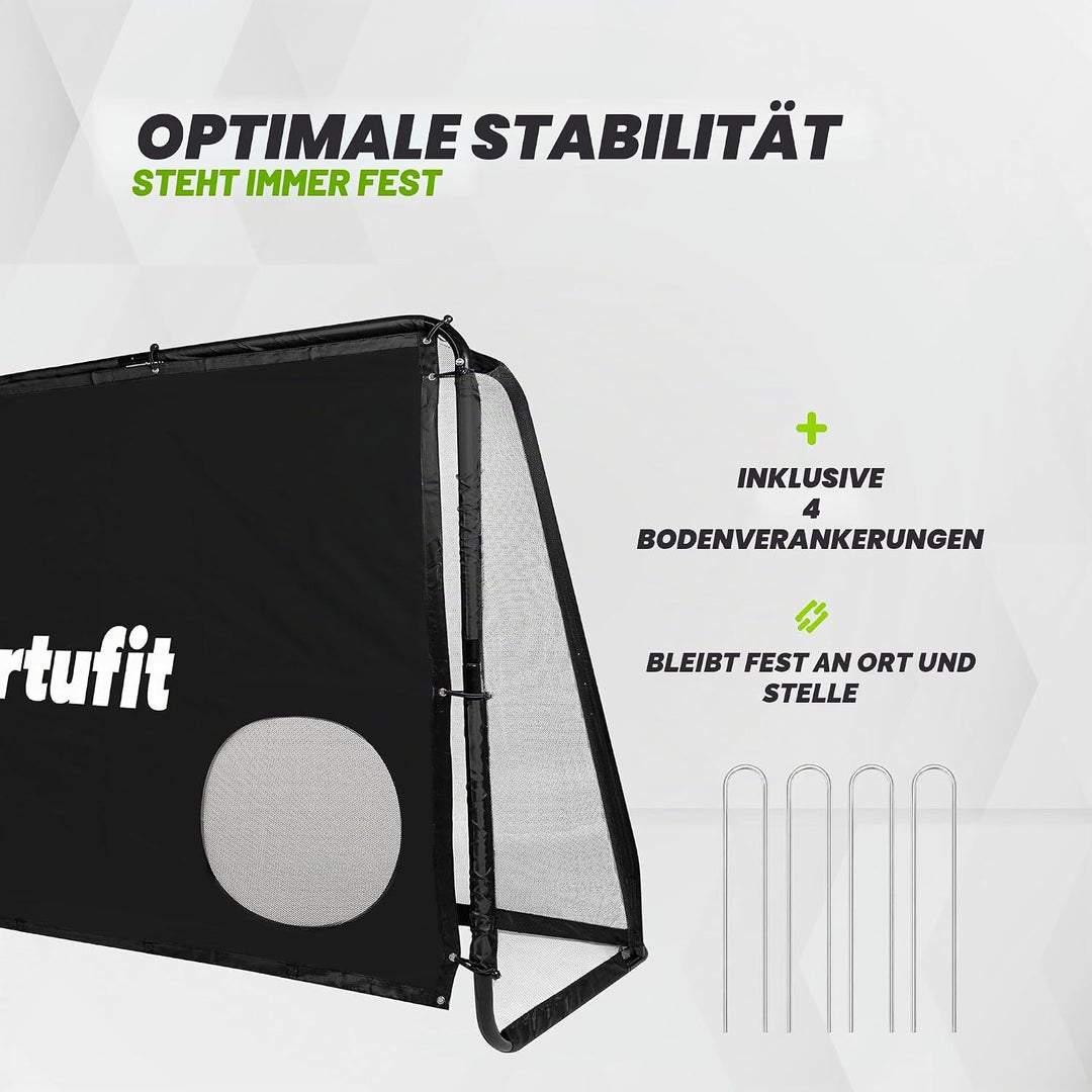 VirtuFit Fussballtor Serie – Robuste & Wetterfeste Tore mit Zielwand – Verschiedene Grössen für Kind