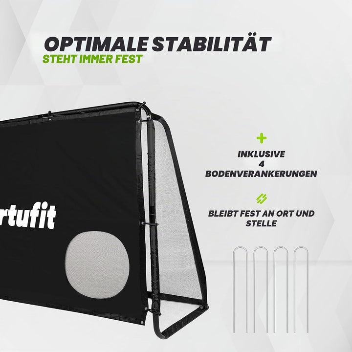 VirtuFit Fussballtor Serie – Robuste & Wetterfeste Tore mit Zielwand – Verschiedene Grössen für Kind