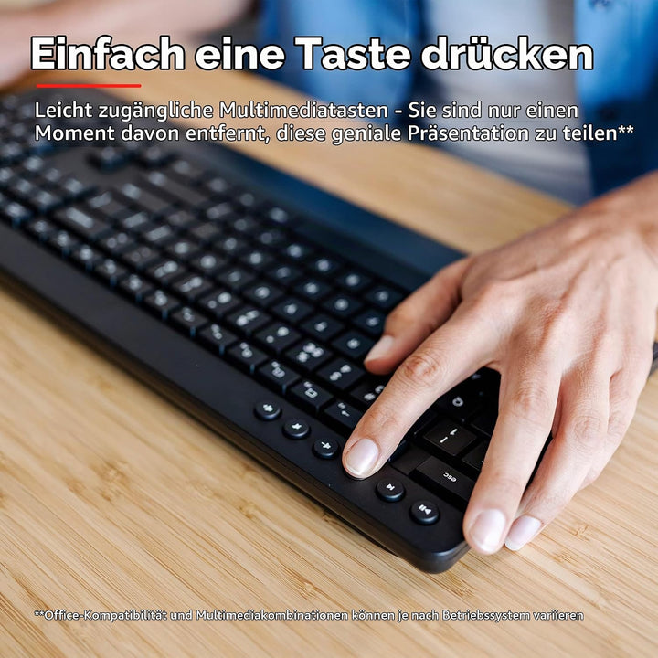 Trust Trezo Tastatur Maus Set Kabellos, Italienisches QWERTY-Layout