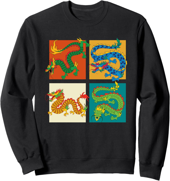 Asiatische Mythologie China Pop Art Chinesischer Drache Sweatshirt