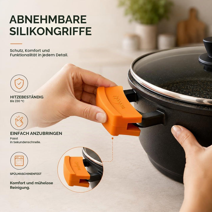 CAST ALUMINIUM POT WITH LID ECOCHEF 32 cm., 32 cm.