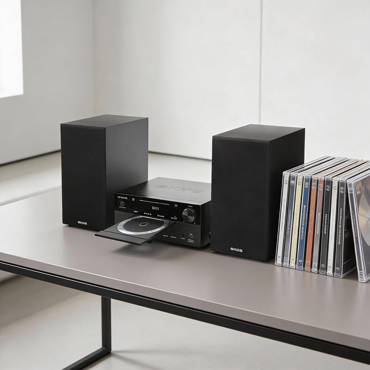 AIWA MSBTU-550 Mini Stereo-HiFi-System, 50 W RMS, mit Bluetooth 5.0, CD/MP3, USB (Wiedergabe und Lad