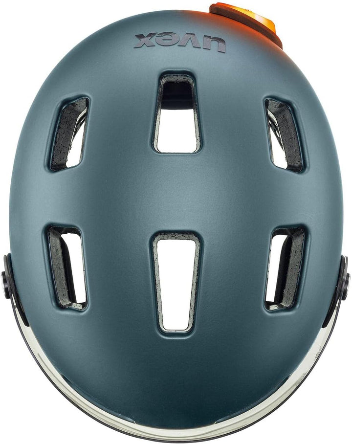 Uvex Rush Visor City Fahrrad Helm matt blau 2024 55-58 cm, 55-58 cm