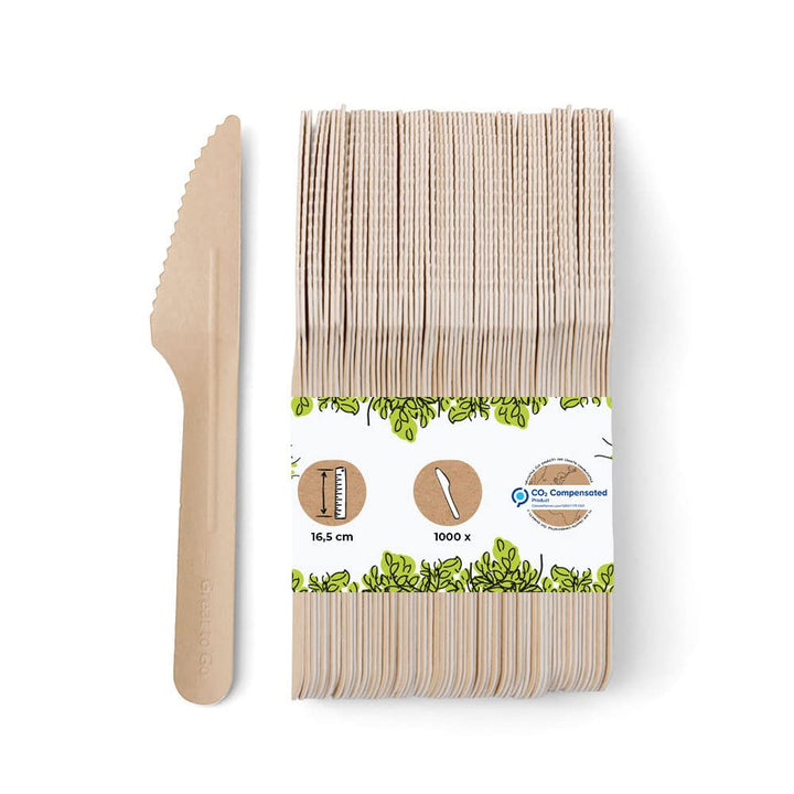 BIOZOYG Papiermesser 16,5 cm braun I Catering Partymesser aus Papier formstabil umweltfreundlich und