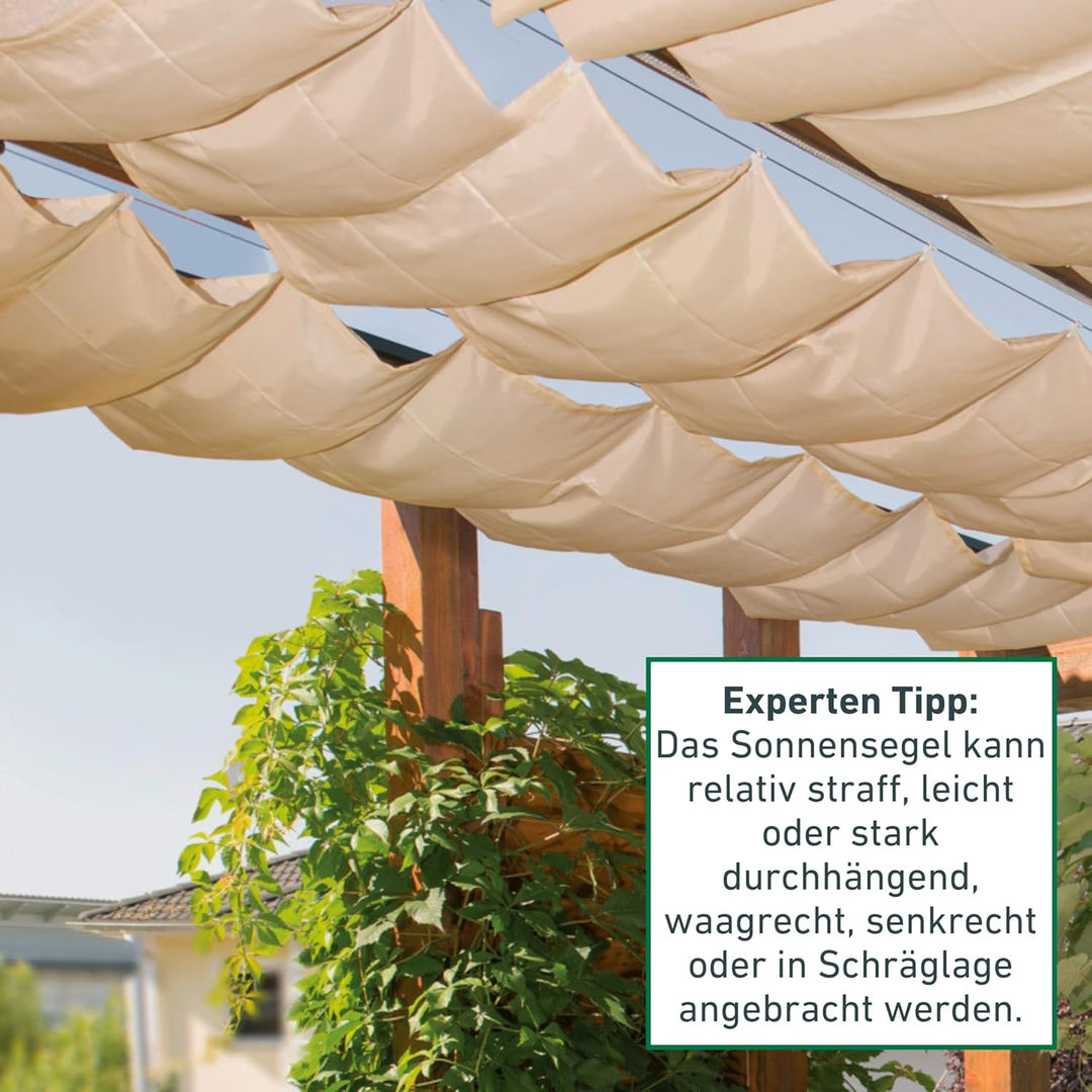 Windhager Sonnensegel für Seilspanntechnik, Wintergarten und Terrassen Beschattung, Seilspannmarkise