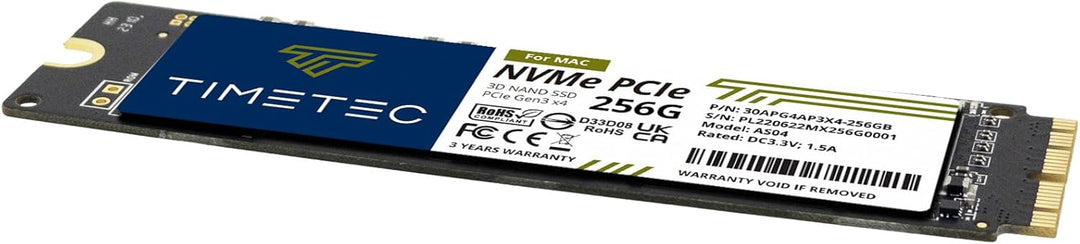 Timetec 256 GB MAC SSD NVMe PCIe Gen3x4 3D NAND TLC Lesen bis zu 2.000 MB/s Kompatibel mit Apple Mac