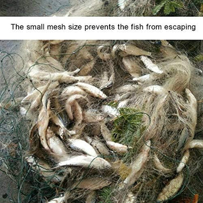 Pssopp Fischernetz 1,5 m x 50 m Nylon Tragbares Wurfnetz Monofilament Wurfnetz Angelnetz zum Fischen