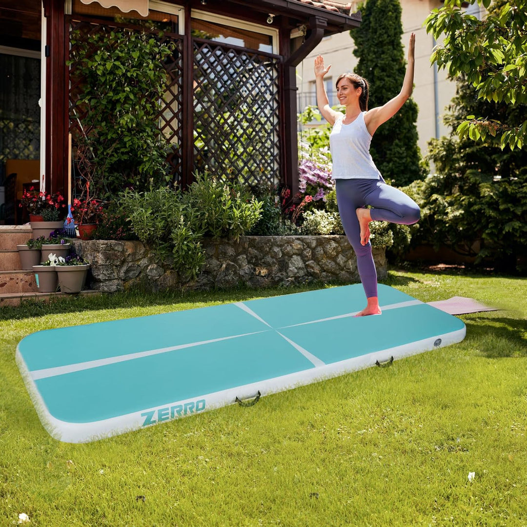 CCLIFE Tumbling Airtrack Turnmatte Rolle Air Roll 1/3/4/5m Aufblasbar Gymnastik klappbar mit Elektri
