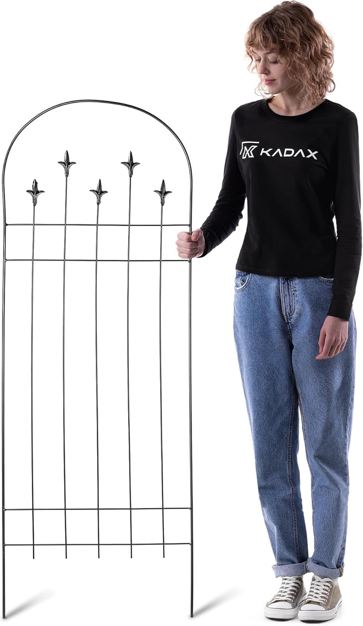 KADAX 2er Set Metall Rankgitter 50 x 140 cm, Kletterhilfe für Pflanzen, Rankspalier aus pulverbeschi