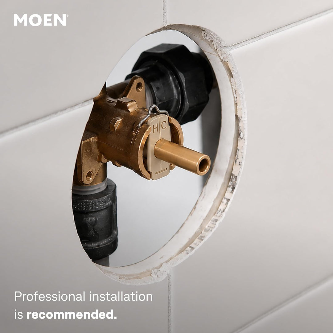 Moen 82922SRN Conway Einhandgriff Posi-Temp Wannen-/Duscharmatur, Spot Reset Nickel gebürstet, Spot