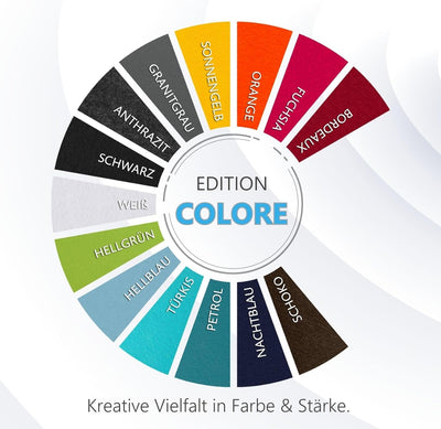 platino24 Akustikpaneele 5 Elemente Colore Kreis Ø 40 & 55 cm Set aus 5 Farben I Schallabsorber aus