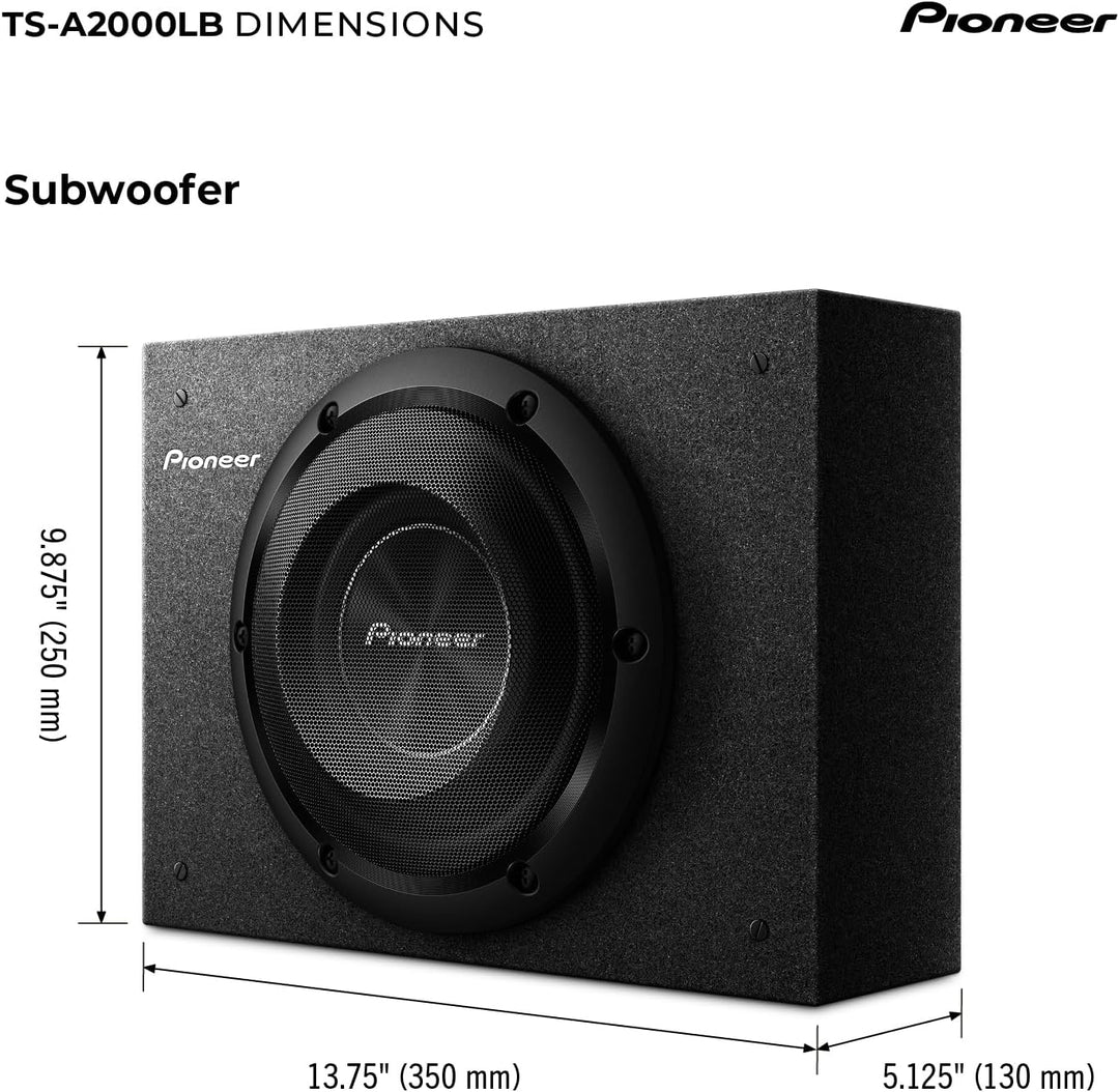Pioneer TS-A2000LB Passiv Subwoofer, leistungsstarker Gehäuse Subwoofer mit 700 W Maximalleistung, 2