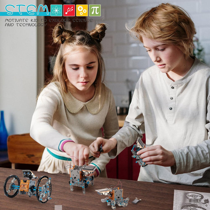 Bravmate Solar Roboter Spielzeug für Kinder ab 10+ Jahre,14-in-1 STEM Spielzeug DIY Bausatz für Robo