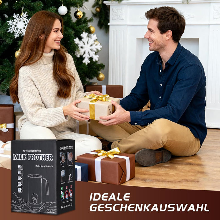 JIANYANA Elektrischer Milchaufschäumer 5-in-1,350ml Edelstahl Milchschäumer Heiss & Kalt mit,Leise,F