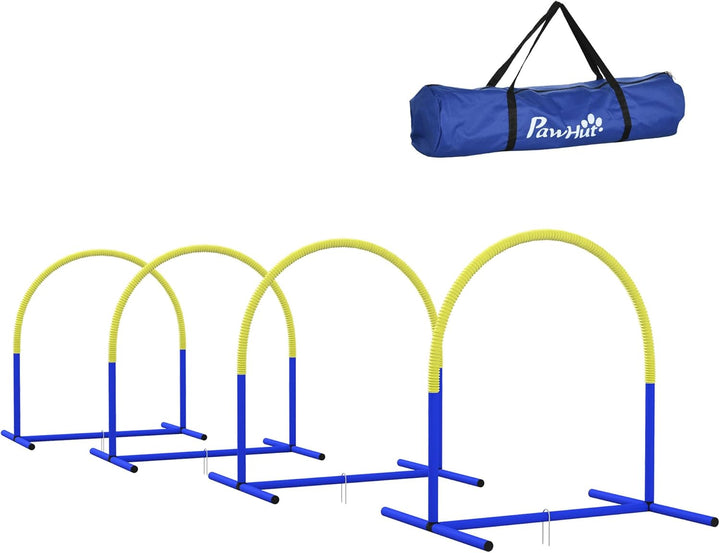 PawHut Hunde-Agility-Trainingsgeräte, Hund Agility Set, 4-teilges Agilityset für ältere Hunde, Hunde