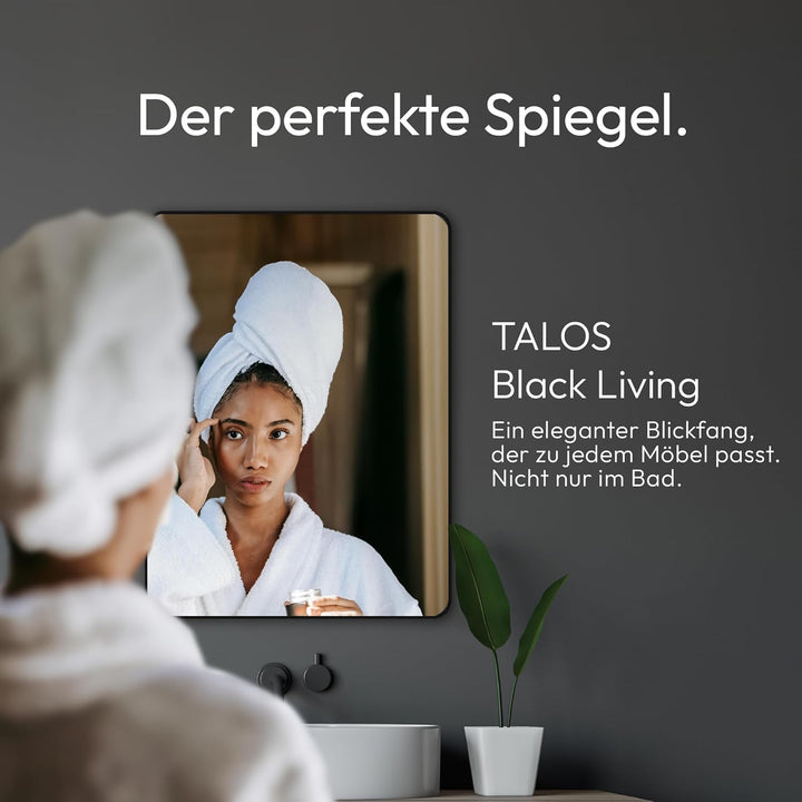 Talos Spiegel schwarz Black Living - Badspiegel schwarz in 80 x 60 cm und einem hochwertigen Alumini
