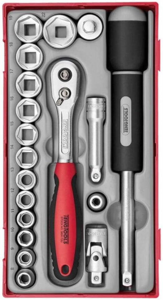 TengTools™ Schweden, kombinierbarer 3/8" Steckschlüsselsatz, metrisch, mit Umschaltknarre, Stecknüss