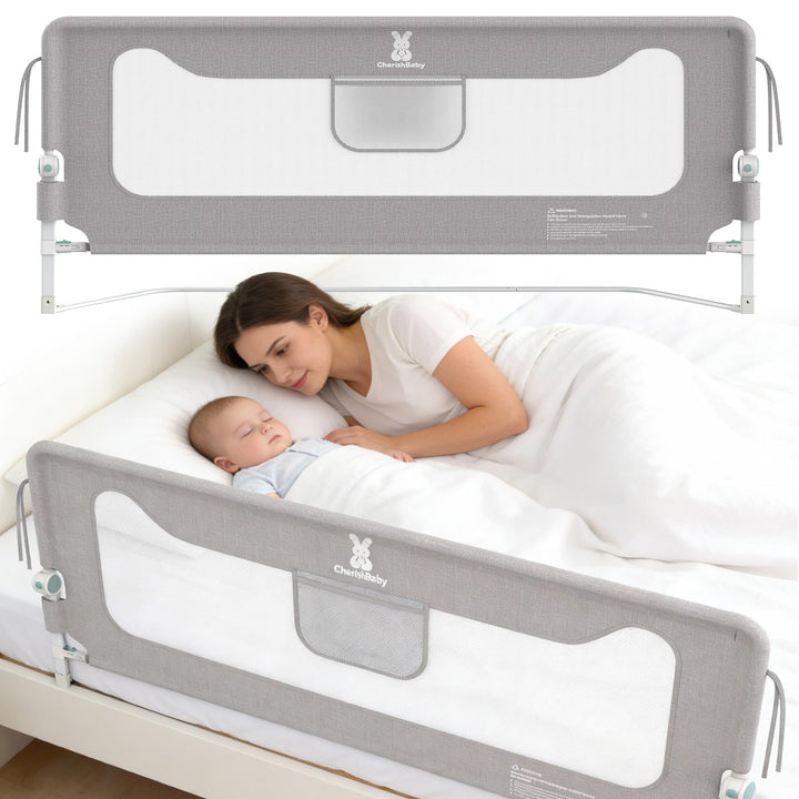 Verdego Rausfallschutz Bett 200 cm, Rausfallschutz Boxspringbett Klappbar, 300D Oxford Stoff, Luftig
