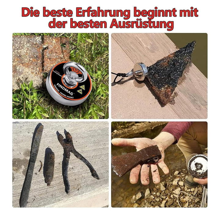 FINDMAG Neodym Magnete Extra Stark, 272 kg, Magnetfischen Set, Starke Magnete, Magnet Fischen Angel