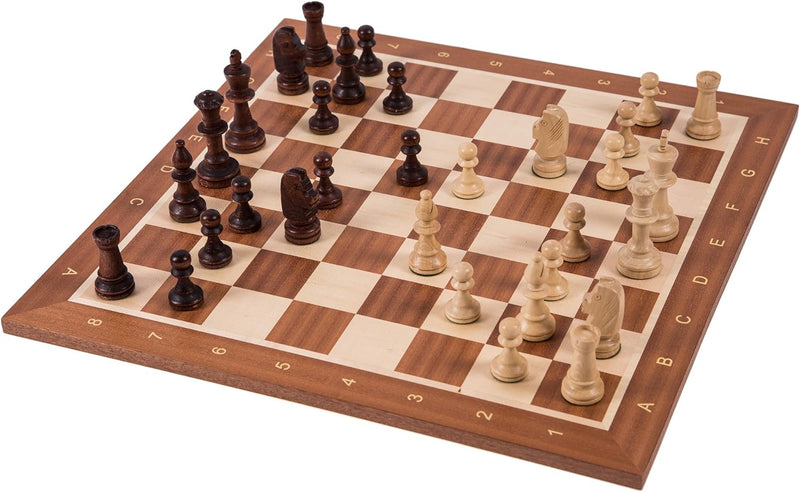 Square - Pro Schach Set Nr. 5 - Europa - Schachbrett + Schachfiguren Staunton 5 - Schachspiel aus Ho
