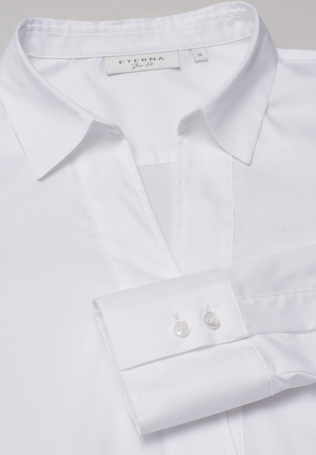 eterna Fitted Bluse Langarm Performance Hemdkragen Stretch Grösse 38 Weiss, 38 Weiss
