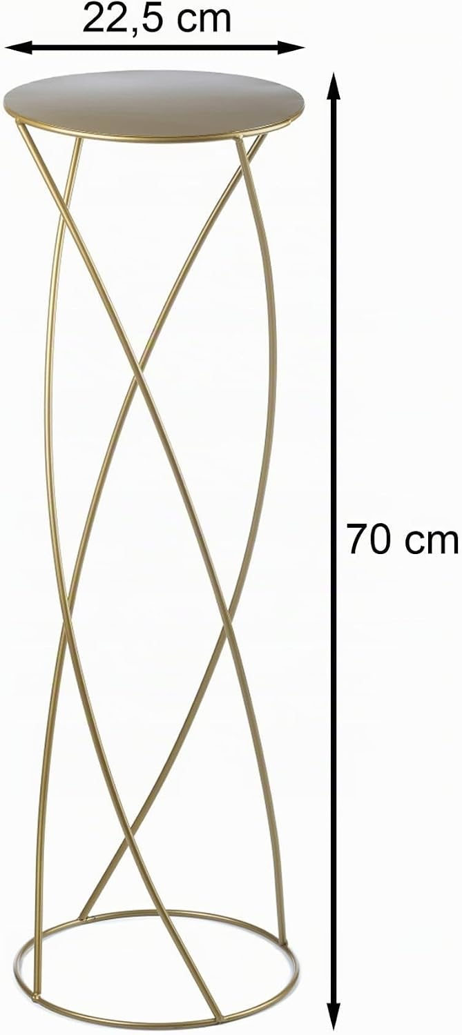 HowHomely Gold Blumenständer Metall 70 cm Hoch - Solider und Robuster Blumenhocker mit Eleganter Des