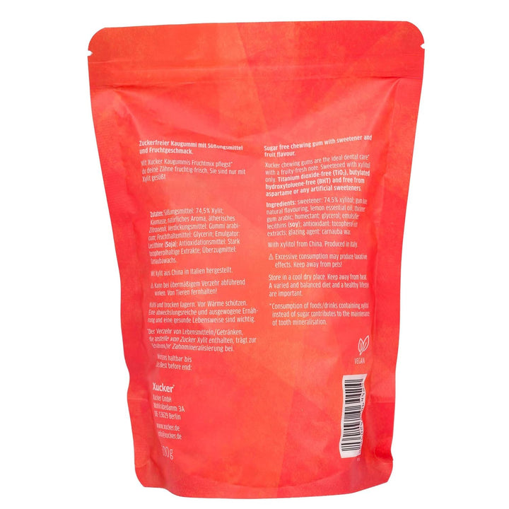 Xucker Zuckerfreie Zahnpflege Kaugummis Fruchtmix - Xylit Kaugummi zuckerfrei mit Frucht-Geschmack I