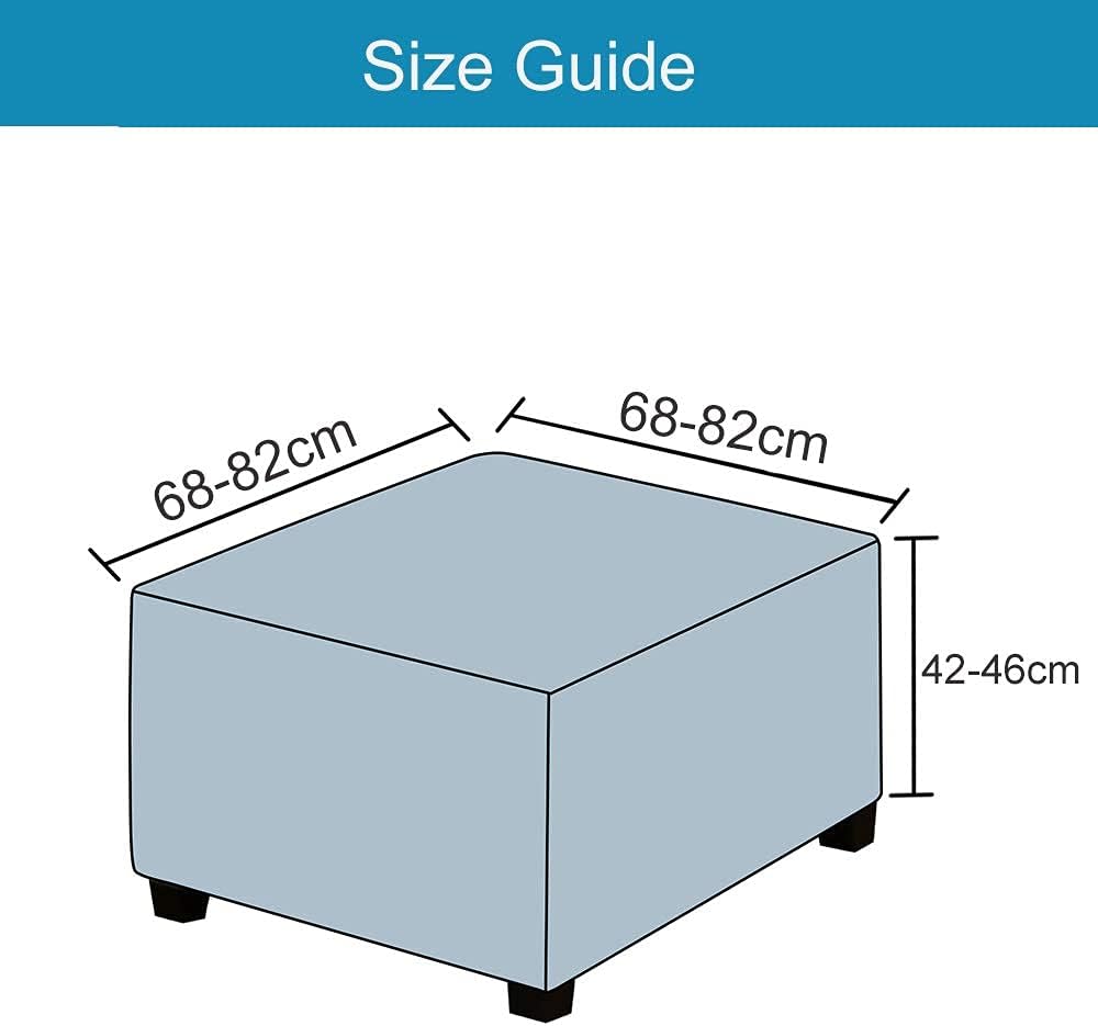C/N 9XOD Quadratischer Fusshocker-Bezug, Acryl Hellgrau, Hellgrau