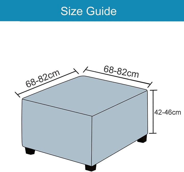 C/N 9XOD Quadratischer Fusshocker-Bezug, Acryl Hellgrau, Hellgrau