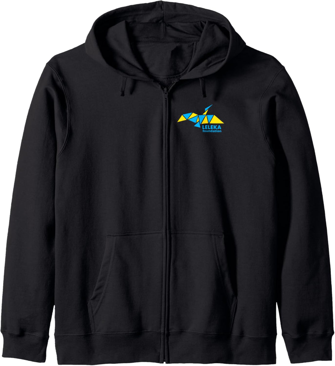Storch Gelbblaues Logo auf der Brust Kapuzenjacke