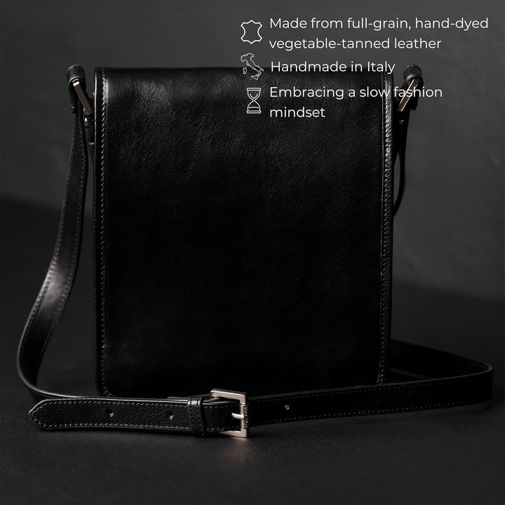 Time Resistance Schultertasche aus Leder Herren - Messenger Bags - Umhängetasche Herren - Elegante L