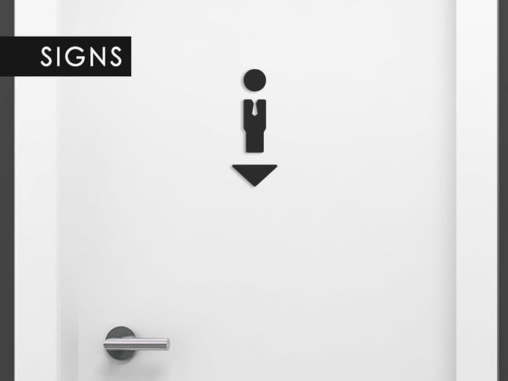 3DP Signs - Geprägt Toilette Design türschild SA113 Schwarz wc schilder selbstklebend - Moderne Dame