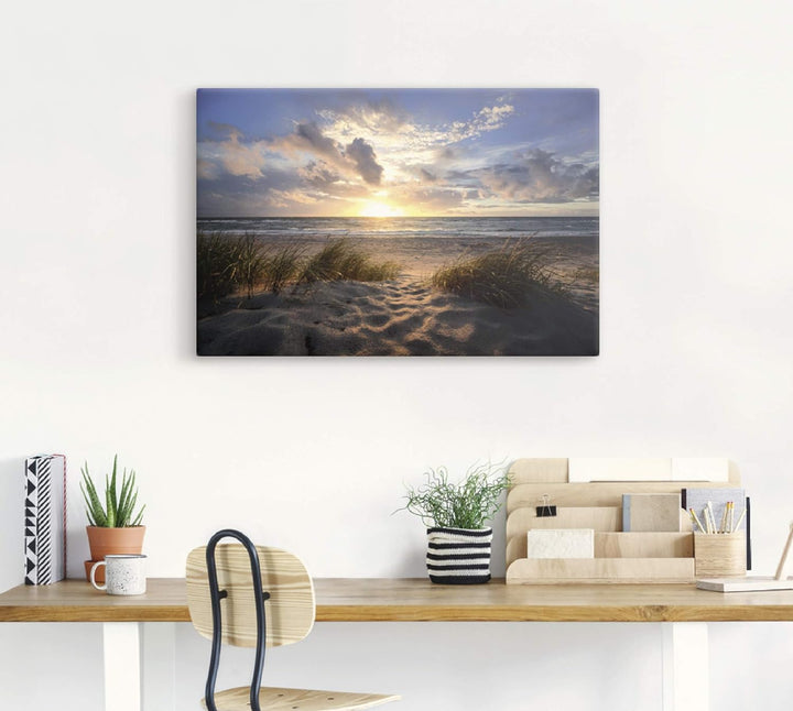 ARTland Leinwandbilder Wandbild Bild auf Leinwand 60x40 cm Wanddeko Strand Meer Küste Maritim Landsc